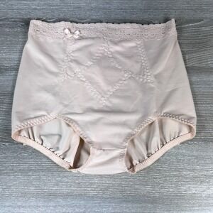 Olga Secret Hug Wonderwear 412 High Waist Brief Panties L Beige Nude Lace Trim